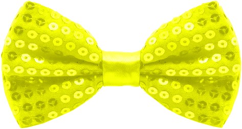 Pailletten Strikje Neon Geel