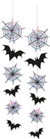 Hangdeco Halloween Vleermuis en Spinnenweb 70cm - 2st