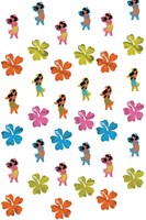Hangdecoratie Hawaii Bloemen Hula Girl 6st - 2.1m