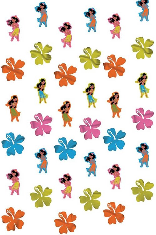 Hangdecoratie Hawaii Bloemen Hula Girl 6st - 2.1m