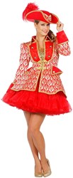 Damesjas Jaquard Rood/Goud Luxe