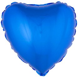 Folieballon Hartje Metallic Blauw (52x46cm)