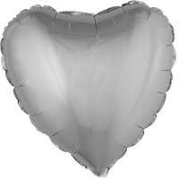 Folieballon Hartje Metallic Zilver (52x46cm)
