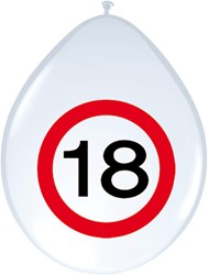 Ballonnen 18 jaar Verkeersbord 8st