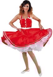 Rock 'n Roll Jurk Taft Rood voor dames