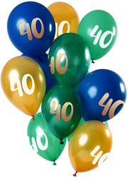 Ballonnen 40 Jaar - Golden Emerald 12st. (30cm)