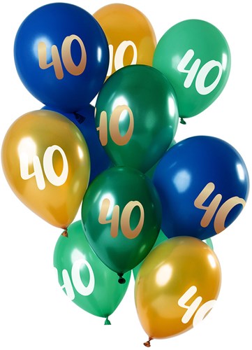 Ballonnen 40 Jaar - Golden Emerald 12st. (30cm)