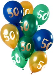Ballonnen 50 Jaar - Golden Emerald 12st. (30cm)