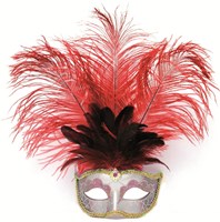 Venetiaans Masker Grote Veer Rood (2)