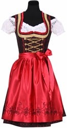 Dirndl Franziska Luxe Rood/Zwart 