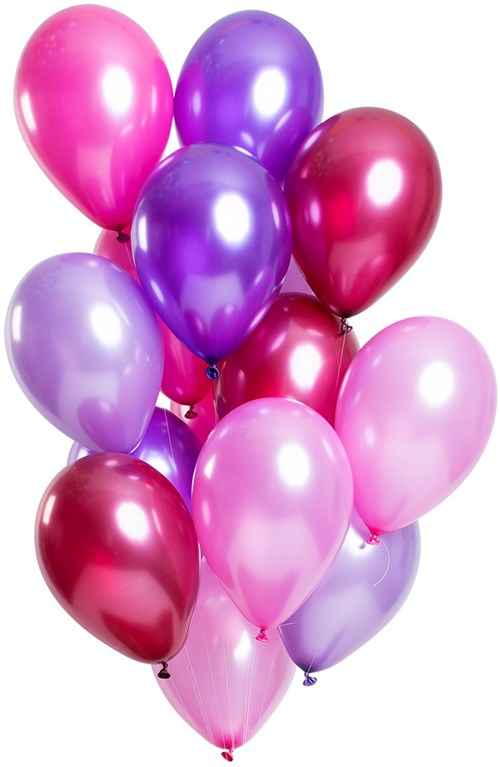 Ballonnen Metallic Merry Berry Pink 15st. (30cm)