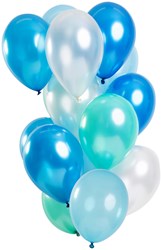 Ballonnen Metallic Blue Azure 15st. (30cm)