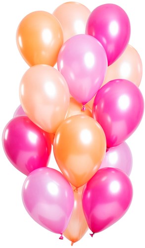 Ballonnen Metallic Peachy Flamingo 15st. (30cm)