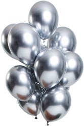 Ballonnen Mirror Chrome Zilver 12st. (33cm)
