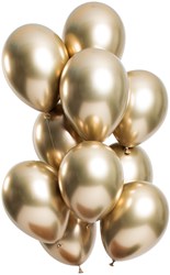 Ballonnen Mirror Chrome Goud 12st. (33cm)