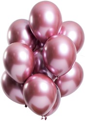 Ballonnen Mirror Chrome Pink 12st. (33cm)