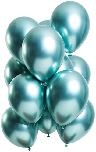 Ballonnen Mirror Chrome Groen 12st. (33cm)