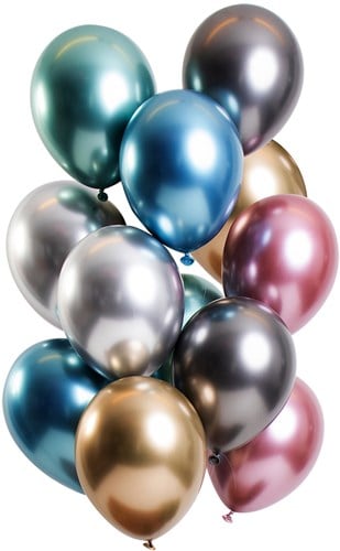 Ballonnen Mirror Chrome Treasures 12st. (33cm)