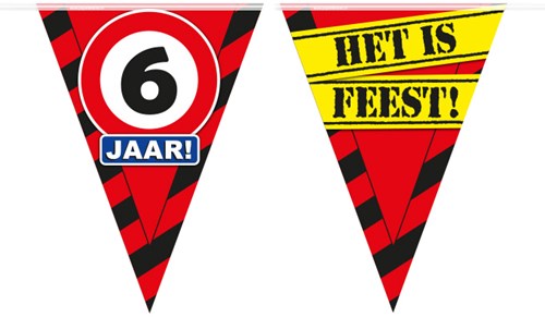 Vlaggenlijn Party 6 Jaar Verkeersbord