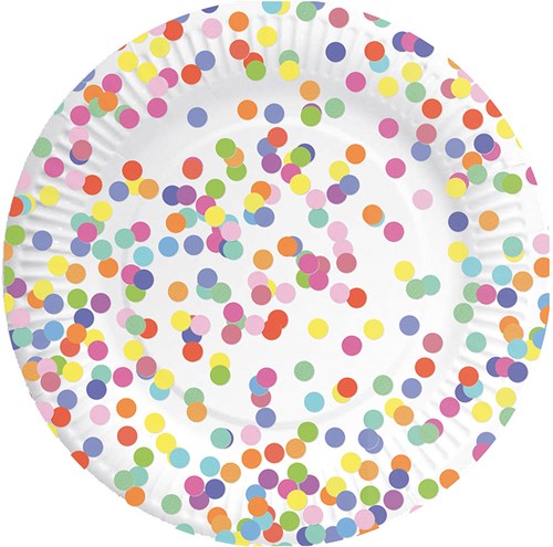 Bordjes Confetti 23cm 8st.