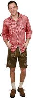 Trachtenhemd Slim-Fit Rood/Bruin Luxe
