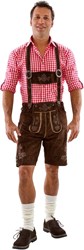 Heren Lederhose Kort Luxe Bruin (rundleer)