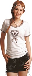 Dames Trachten T-Shirt Wit met Hartje 