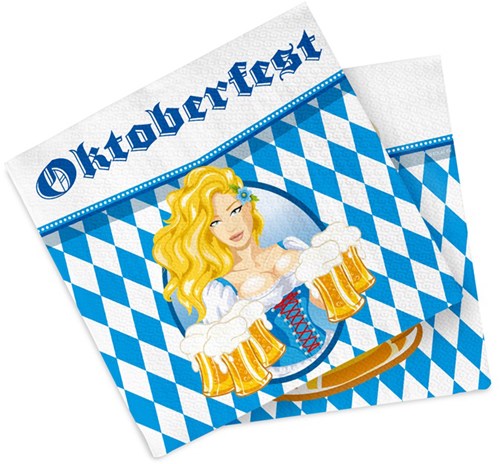 Servetten Oktoberfest Bierpullen 20st. (33x33cm)