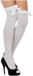 Overknee Kousen Wit met Witte Strik