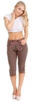 Dames Lederhose Lang Bruin (Joggingstof)