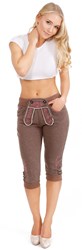 Dames Lederhose Lang Bruin (Joggingstof)