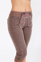Dames Lederhose Lang Bruin (Joggingstof)-3