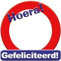 Huldeschild Hoera Gefeliciteerd