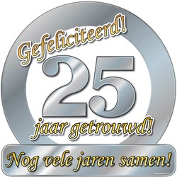 Huldeschild 25 jaar Getrouwd