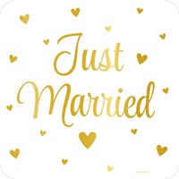 Huldeschild Just Married - 50x50cm