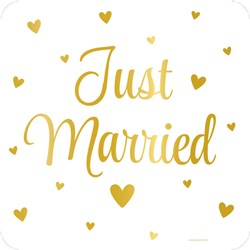 Huldeschild Just Married - 50x50cm