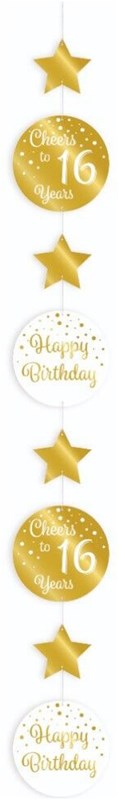 Hangdeco 16 Jaar Luxe Goud/Wit (120cm)