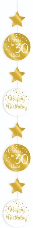 Hangdeco 30 Jaar Luxe Goud/Wit (120cm)