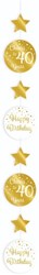 Hangdeco 40 Jaar Luxe Goud/Wit (120cm)