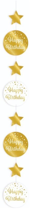 Hangdeco Happy Birthday Luxe Goud/Wit (120cm)