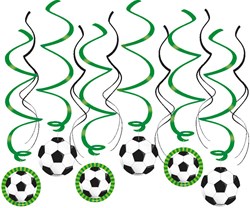 Swirldecoratie Voetbal 70cm - 6st