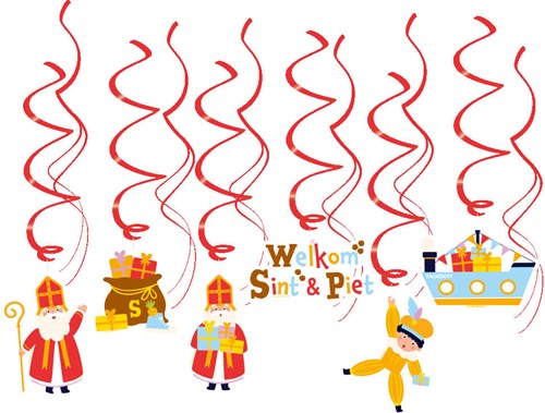Swirl Decoratie Sinterklaas - 6st