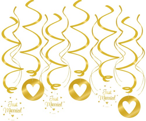 Swirl Decoratie Just Married - 12st
