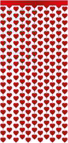 Deurgordijn Folie 2x1mtr Rode Hartjes Love