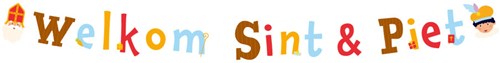 Letterslinger Sinterklaas Welkom Sint & Piet - 3m