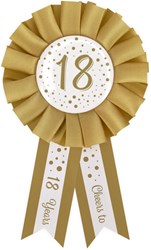 Rozet 18 Jaar Goud/Wit