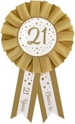 Rozet 21 Jaar Goud/Wit
