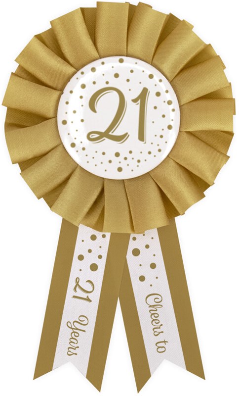 Rozet 21 Jaar Goud/Wit