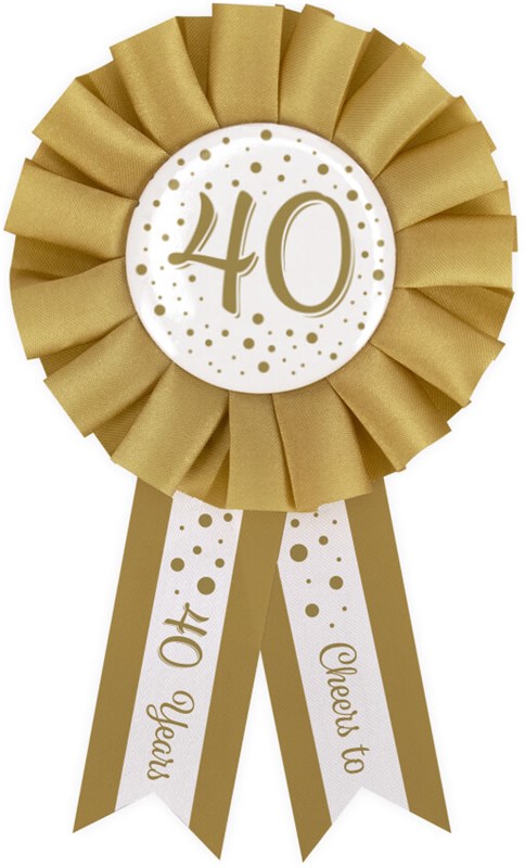 Rozet 40 Jaar Goud/Wit