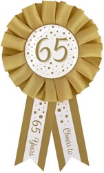 Rozet 65 Jaar Goud/Wit